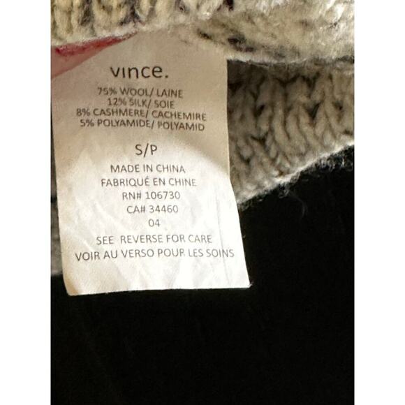 Vince Colorblock Boat Neck Wool Cashmere Silk Blend Sweater Size Small - Picture 5 of 9